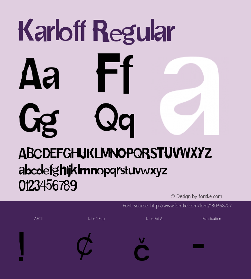 Karloff Regular Macromedia Fontographer 4.1 15.9.2007 Font Sample