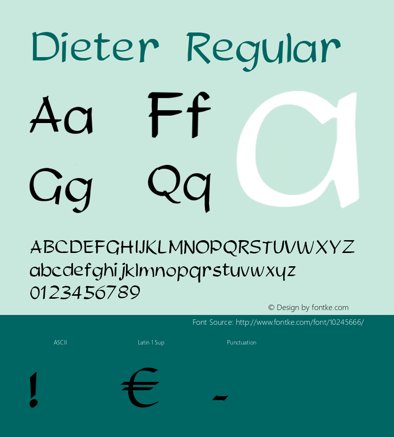 Dieter Regular Macromedia Fontographer 4.1 Font Sample