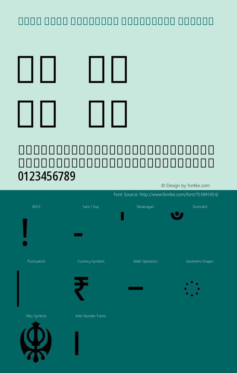 Noto Sans Gurmukhi Condensed Medium Version 2.001 Font Sample