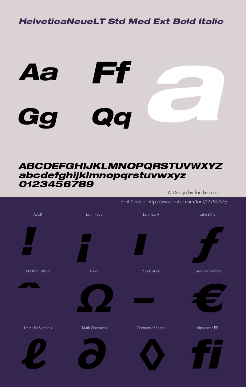 HelveticaNeueLT Std Med Ext Bold Italic OTF 1.029;PS 001.000;Core 1.0.33;makeotf.lib1.4.1585 Font Sample