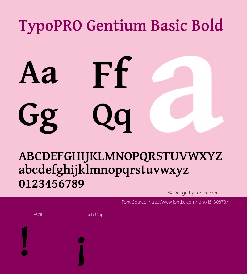 TypoPRO Gentium Basic Bold Version 1.102; 2013; Maintenance release Font Sample