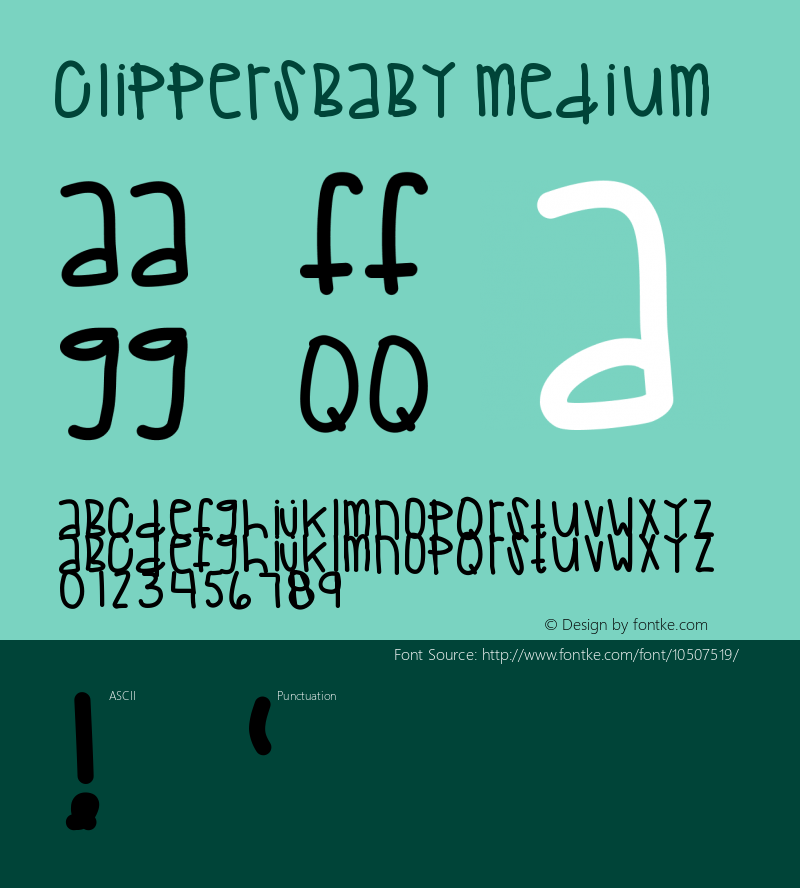 ClippersBaby Medium Version 001.000 Font Sample