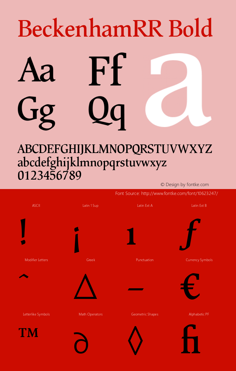 BeckenhamRR Bold Version 1.000;com.myfonts.redrooster.beckenham-rr.medium.wfkit2.4aNY Font Sample