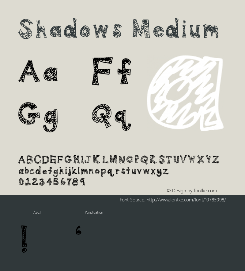 Shadows Medium Version 001.000 Font Sample