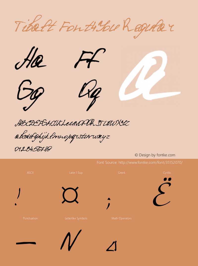 Tibalt Font4You Version 1.000 2013 initial release Font Sample