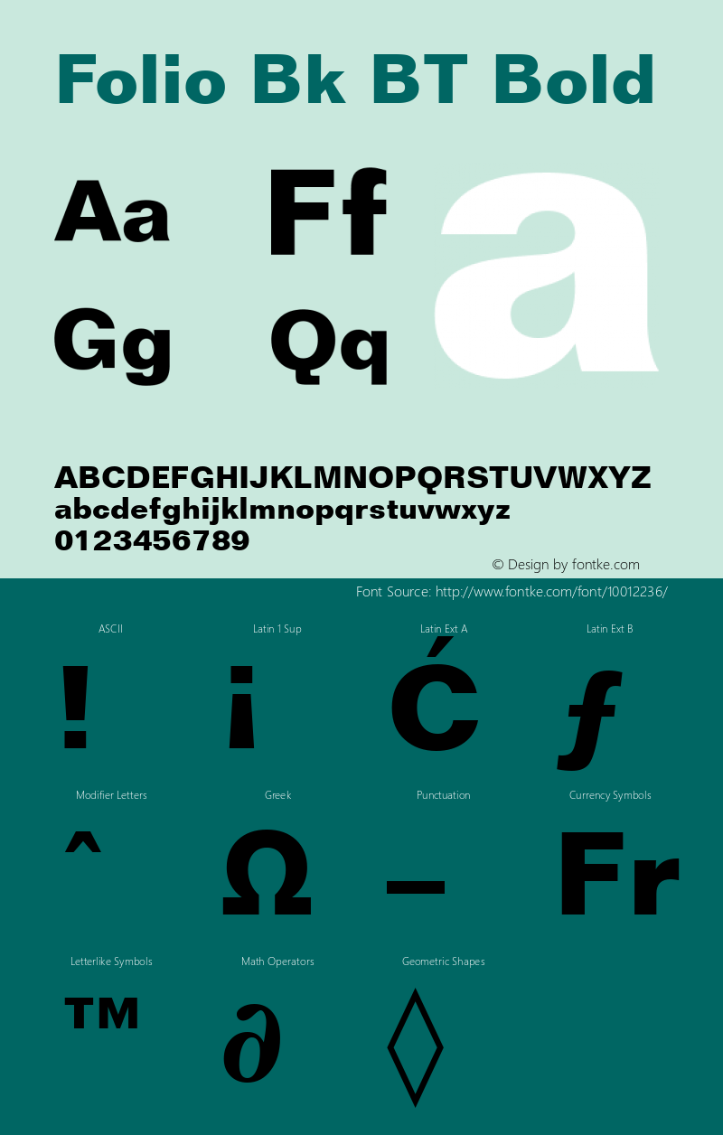 Folio Bk BT Bold mfgpctt-v1.52 Wednesday, January 27, 1993 4:36:47 pm (EST) Font Sample