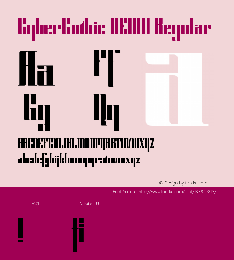 CyberGothic DEMO Regular 001.000 Font Sample