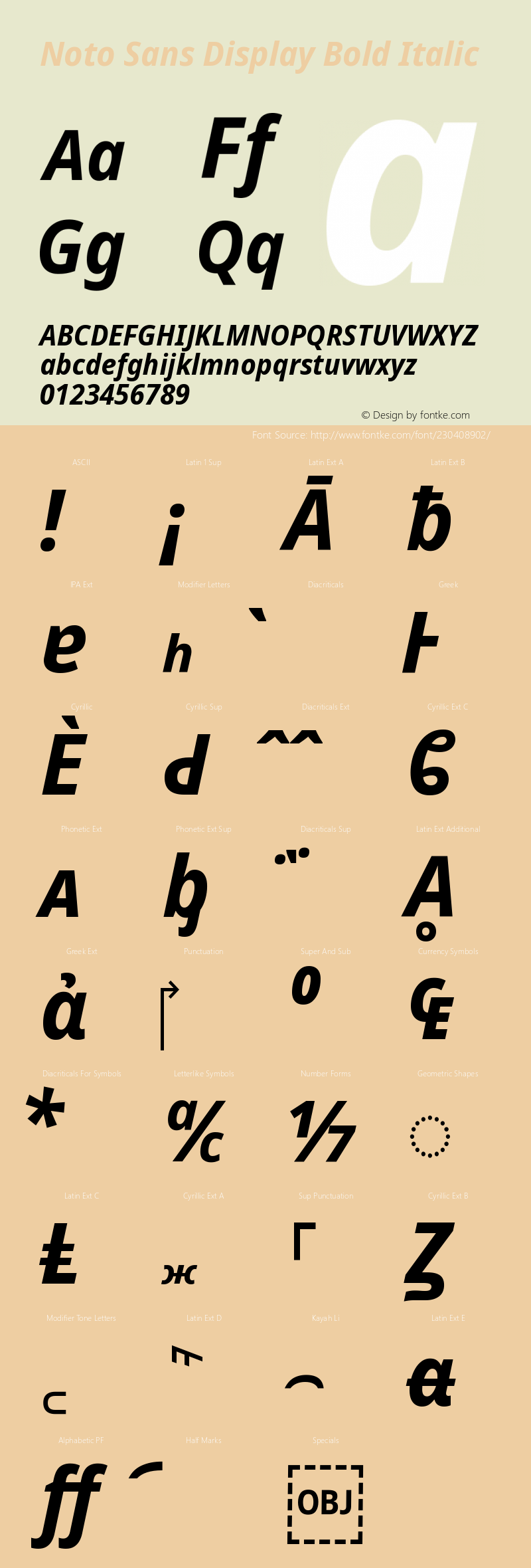 Noto Sans Display Bold Italic Version 2.007图片样张