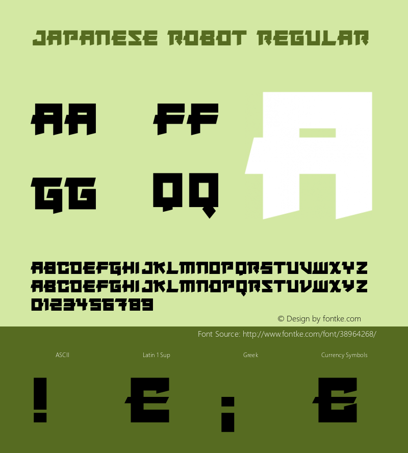 Japanese Robot Version 1.00;October 18, 2019;FontCreator 12.0.0.2547 64-bit Font Sample