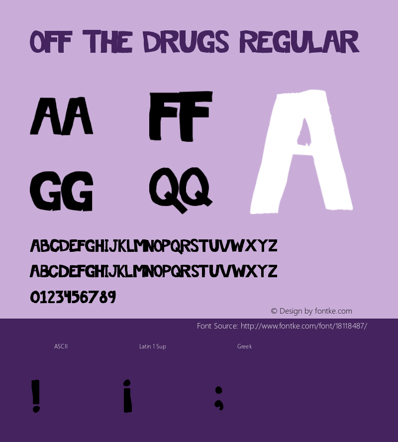 Off The Drugs Regular Off The Drugs:Version 1.00 - Dirt2.com Font Sample