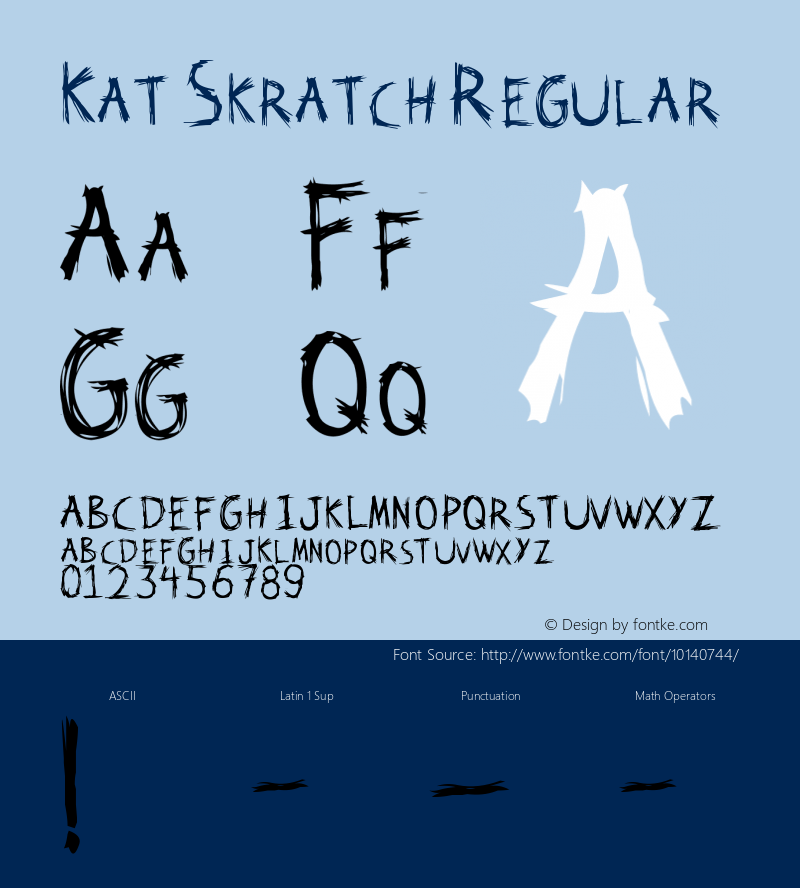 Kat Skratch Regular Kat Skratch Font Sample