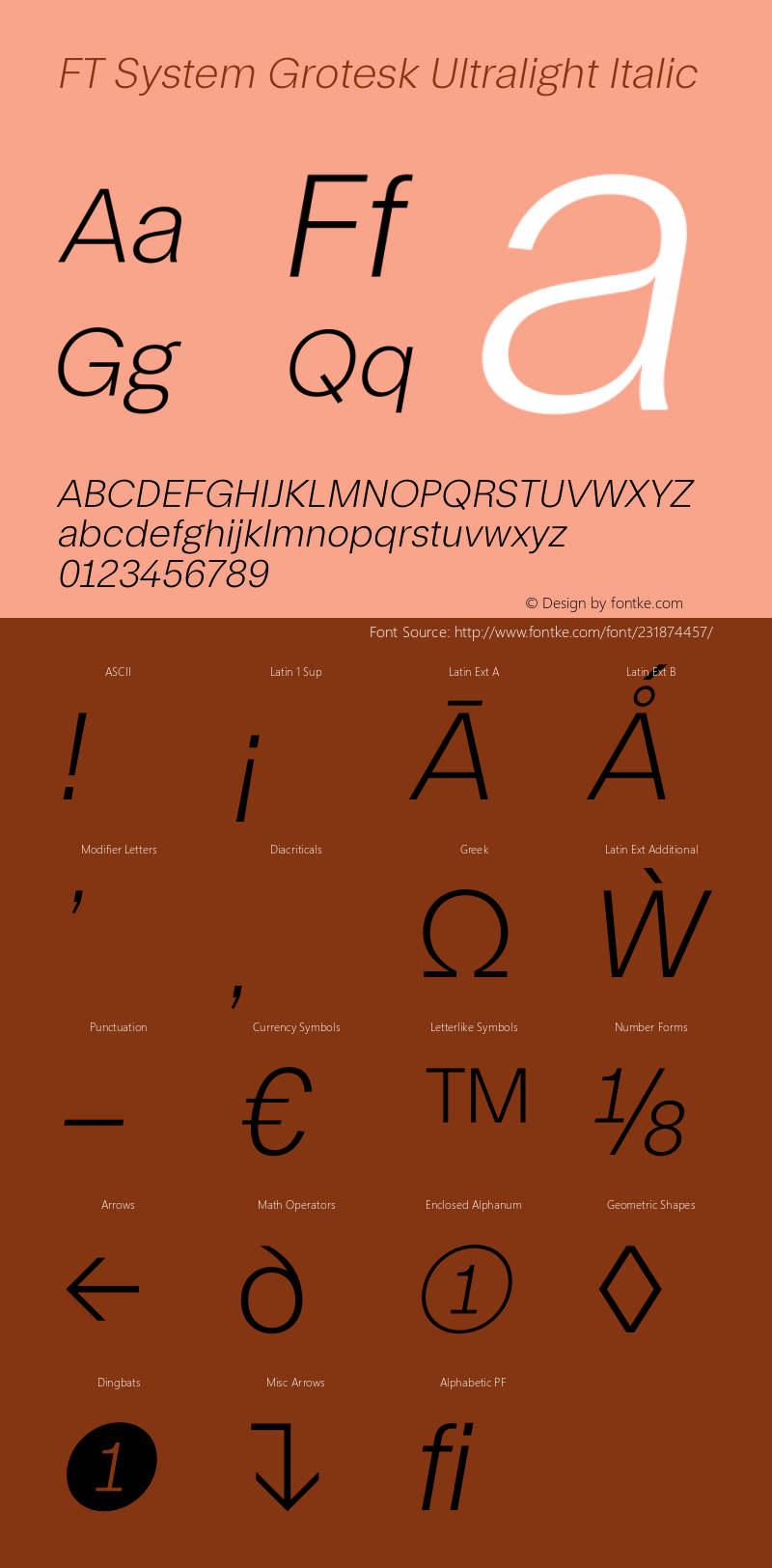 FT System Grotesk Ultralight Italic Version 1.000;FEAKit 1.0图片样张