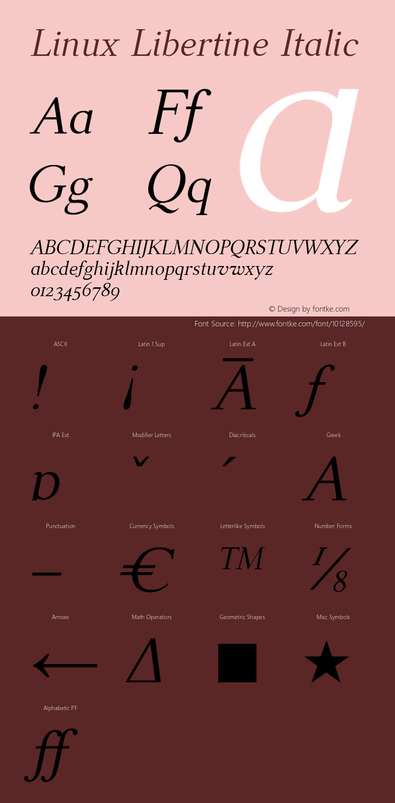 Linux Libertine Italic Version 0.6.6i Font Sample