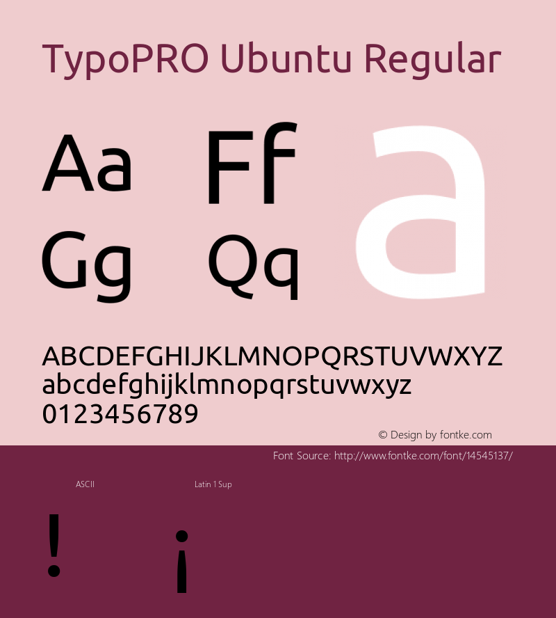 TypoPRO Ubuntu Regular Version 0.80 Font Sample