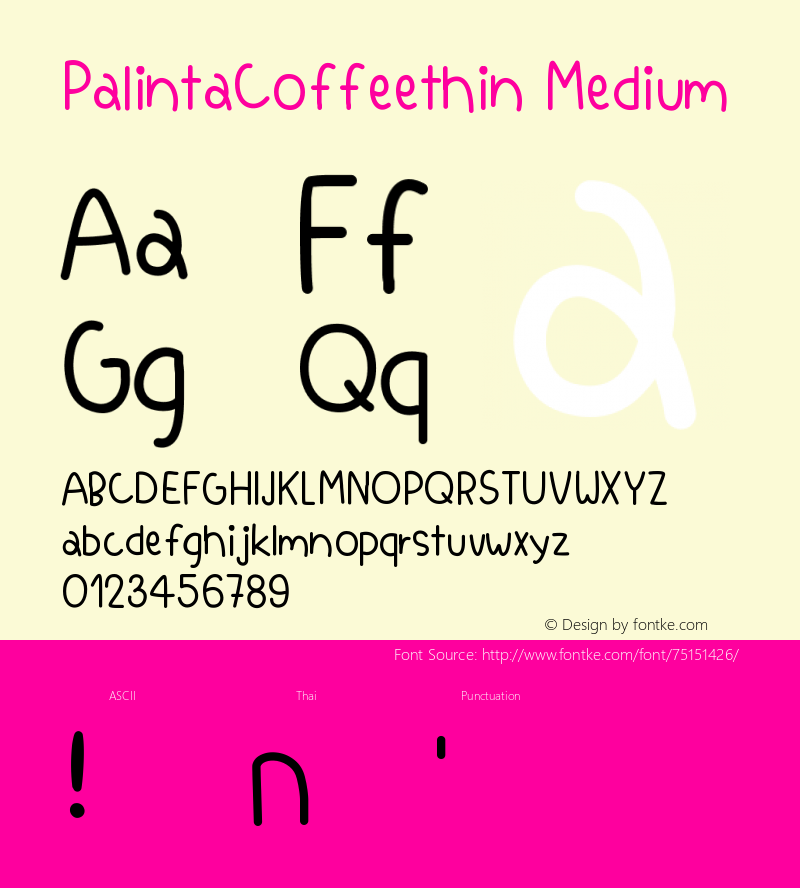 PalintaCoffeethin Version 001.000 Font Sample