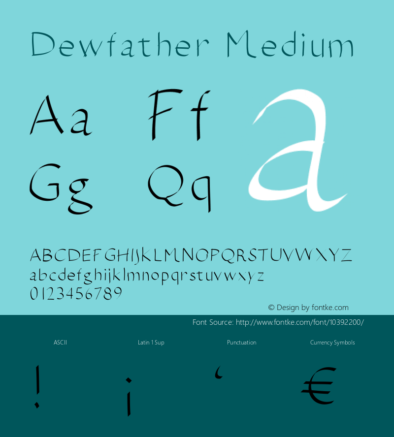 Dewfather Medium Version 001.000 Font Sample