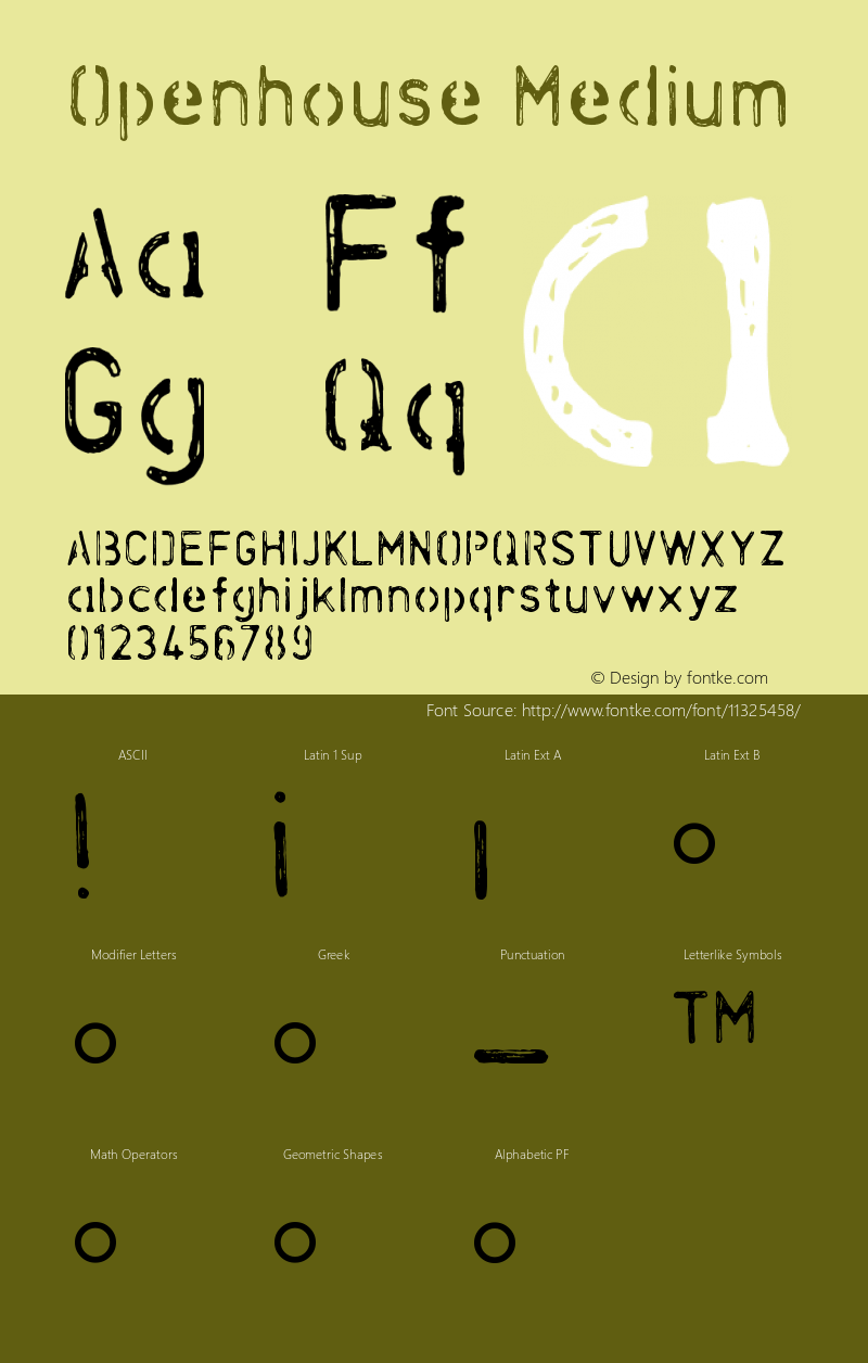 Openhouse Medium Version 001.000 Font Sample