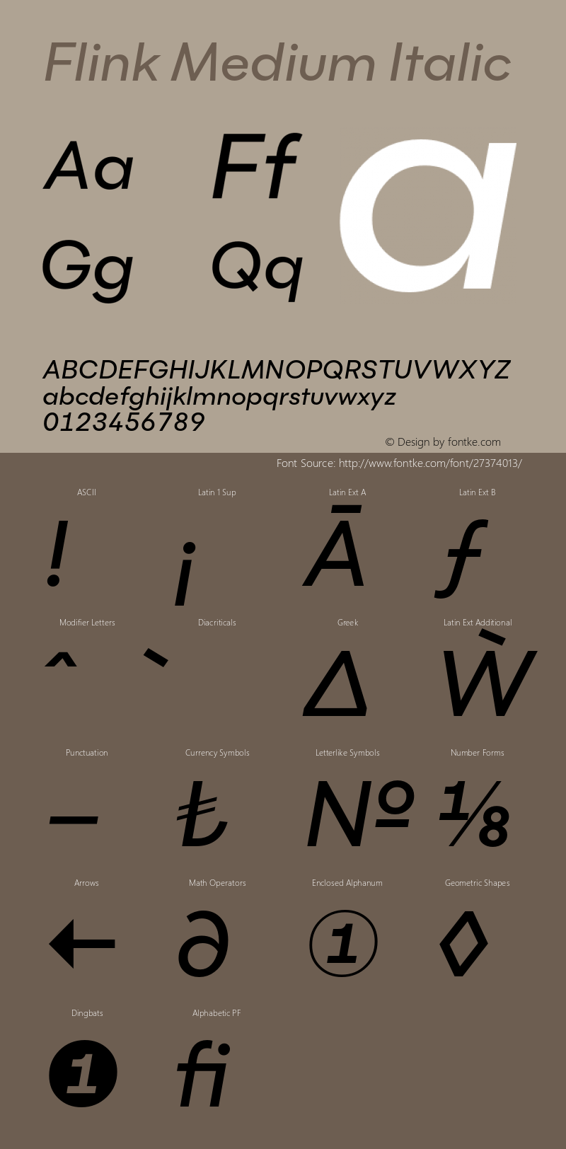 Flink-MediumItalic Version 1.000;PS 001.000;hotconv 1.0.88;makeotf.lib2.5.64775;YWFTv17 Font Sample