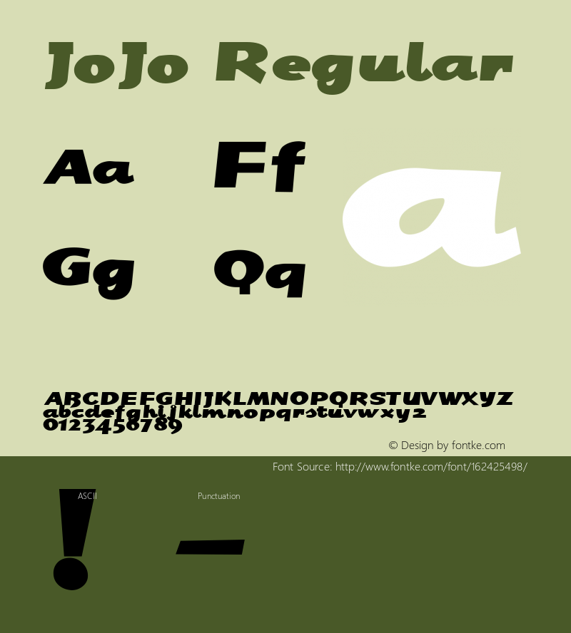 JoJo Macromedia Fontographer 4.1.3 5/21/03 Font Sample