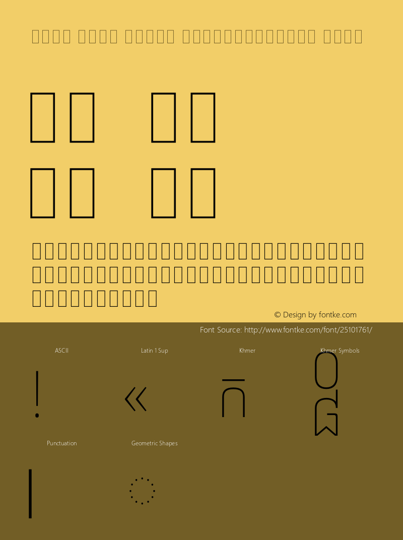 Noto Sans Khmer SemiCondensed Thin Version 2.000 Font Sample