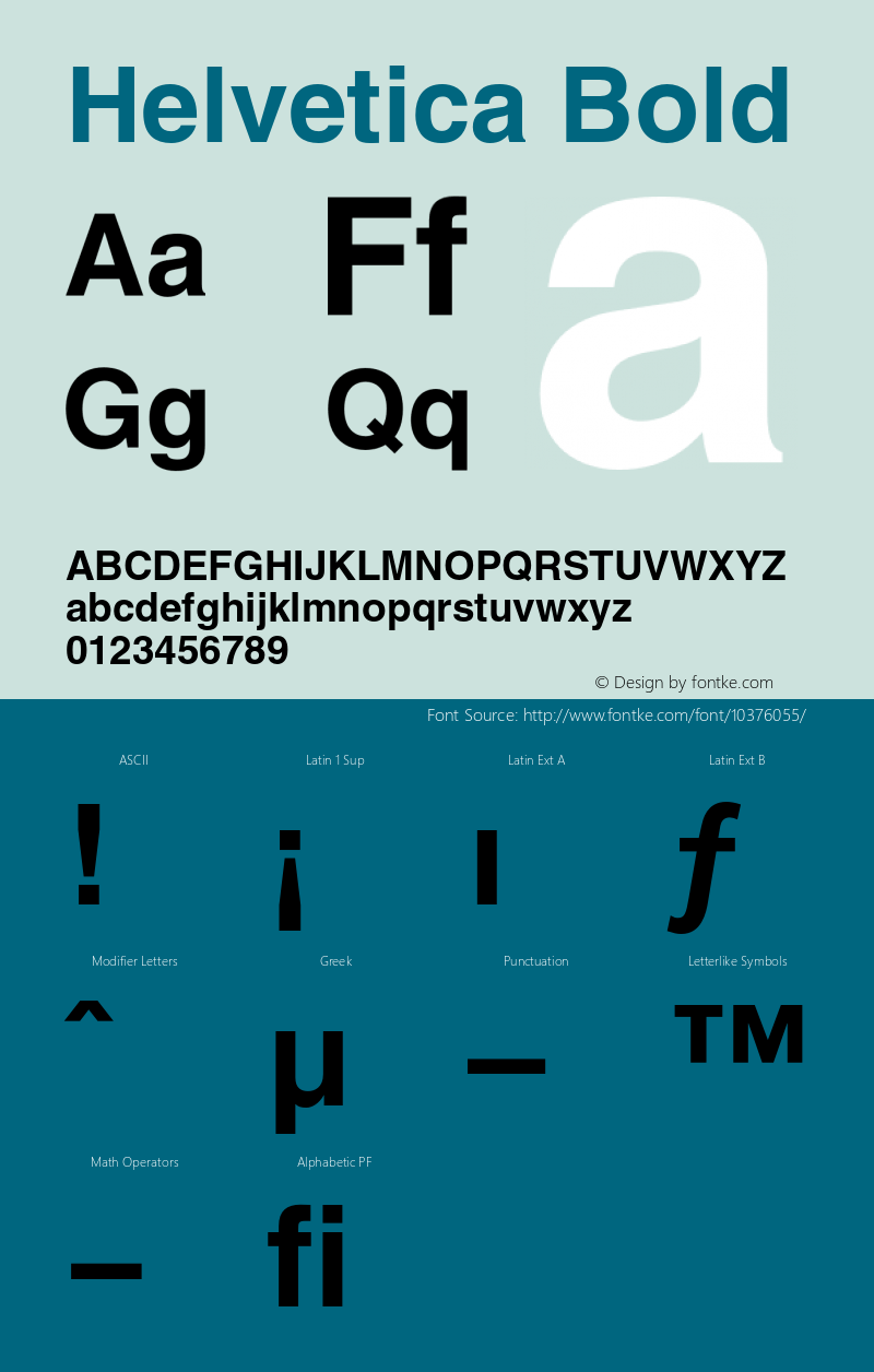 Helvetica Bold 001.007 Font Sample