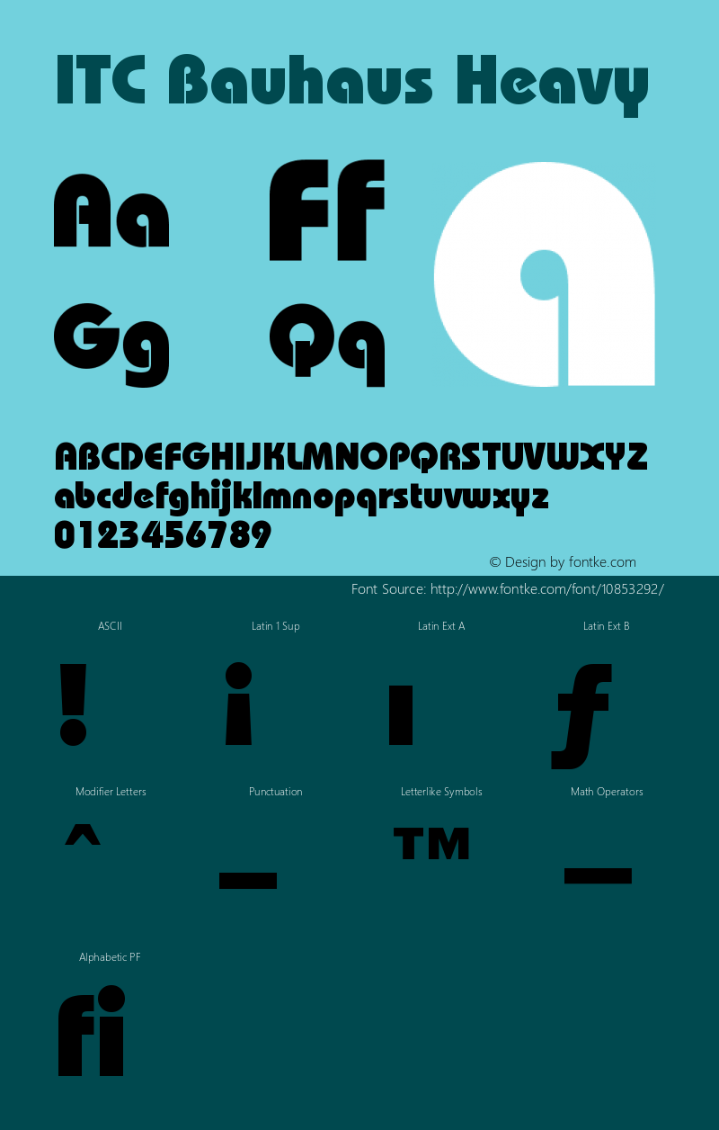 ITC Bauhaus Heavy Version 003.001 Font Sample