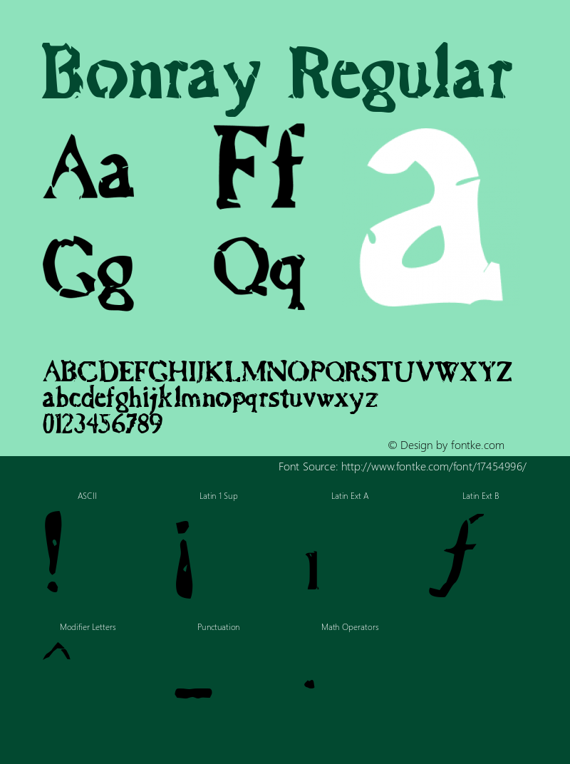 Bonray Regular Version 4.10 Font Sample