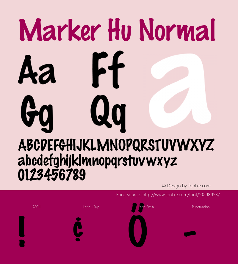 Marker Hu Normal 1.000 Font Sample