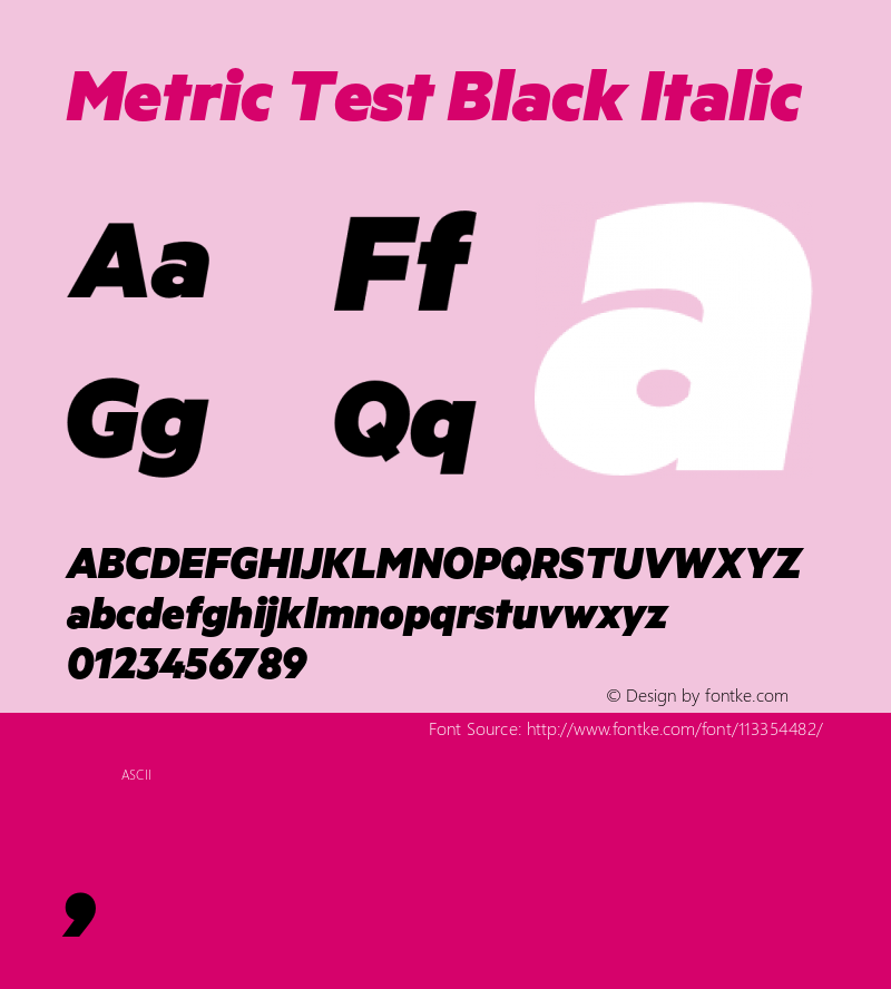 Metric-BlackItalicTest Version 1.001;PS 001.001;hotconv 1.0.57;makeotf.lib2.0.21895;0 Font Sample