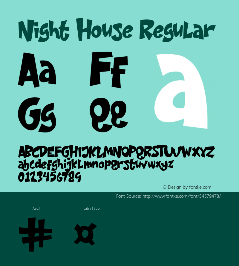 Night House Version 1.00;January 23, 2020;FontCreator 11.5.0.2427 64-bit Font Sample