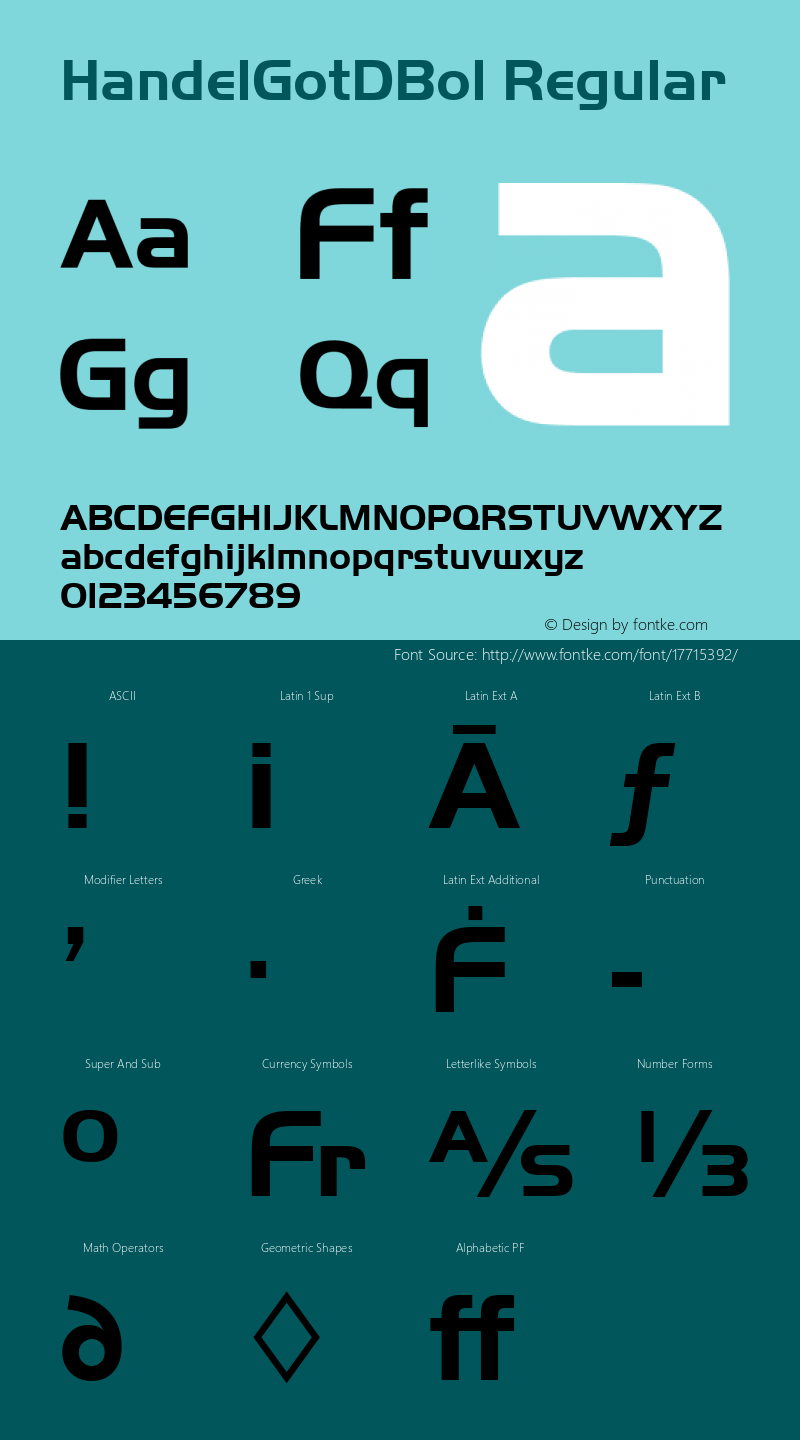 HandelGotDBol Regular Version 1.10 Font Sample