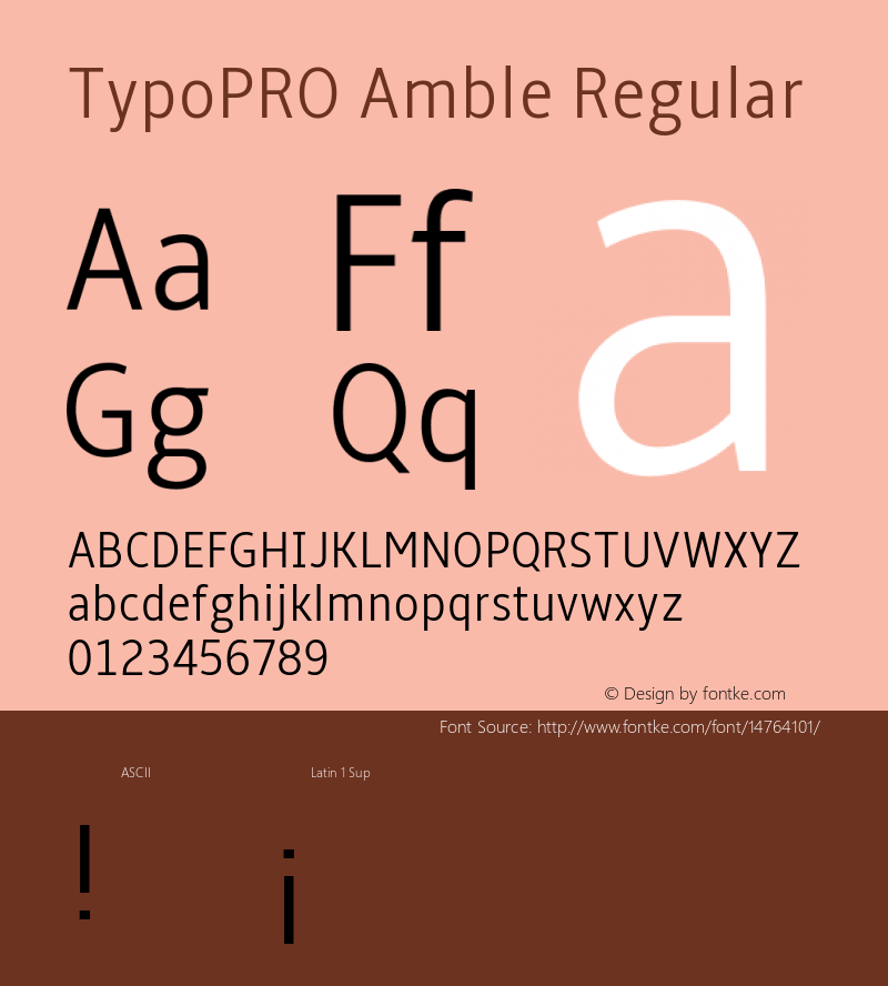 TypoPRO Amble Regular Version 1.00000; 2009 Font Sample