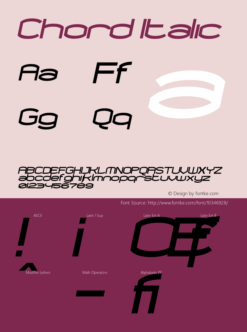 Chord Italic 001.000 Font Sample