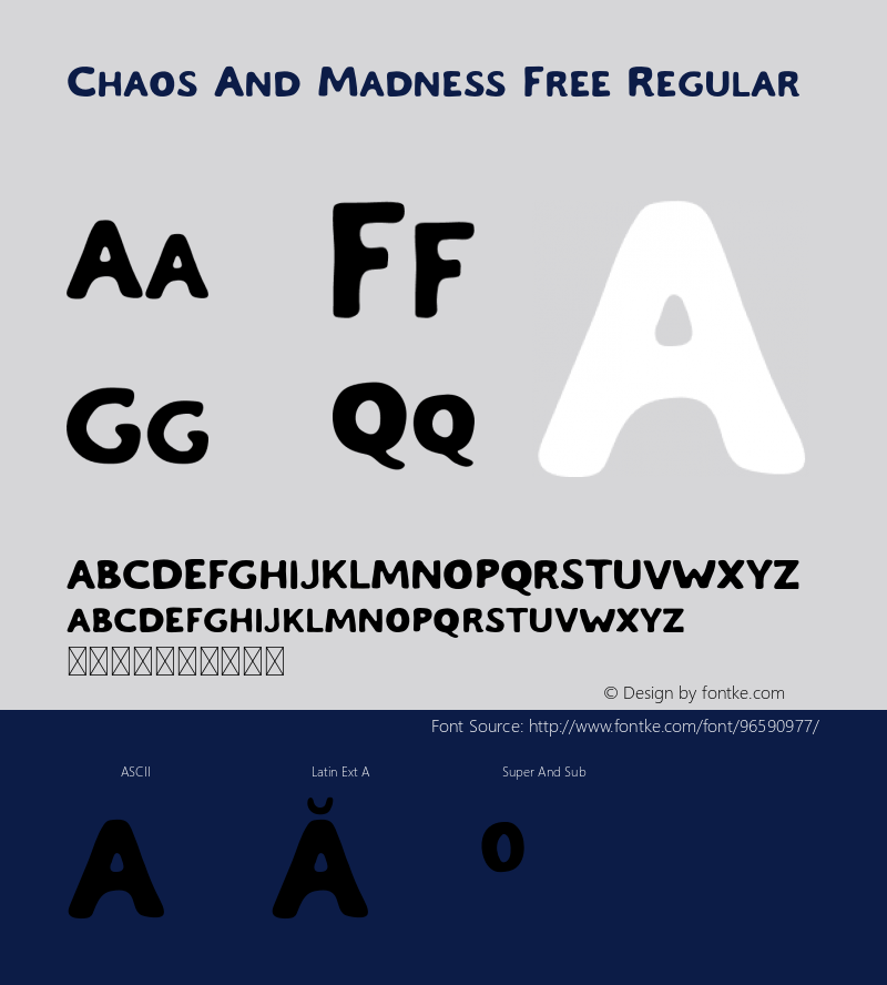 ChaosAndMadnessFree-Regular Version 1.000 Font Sample