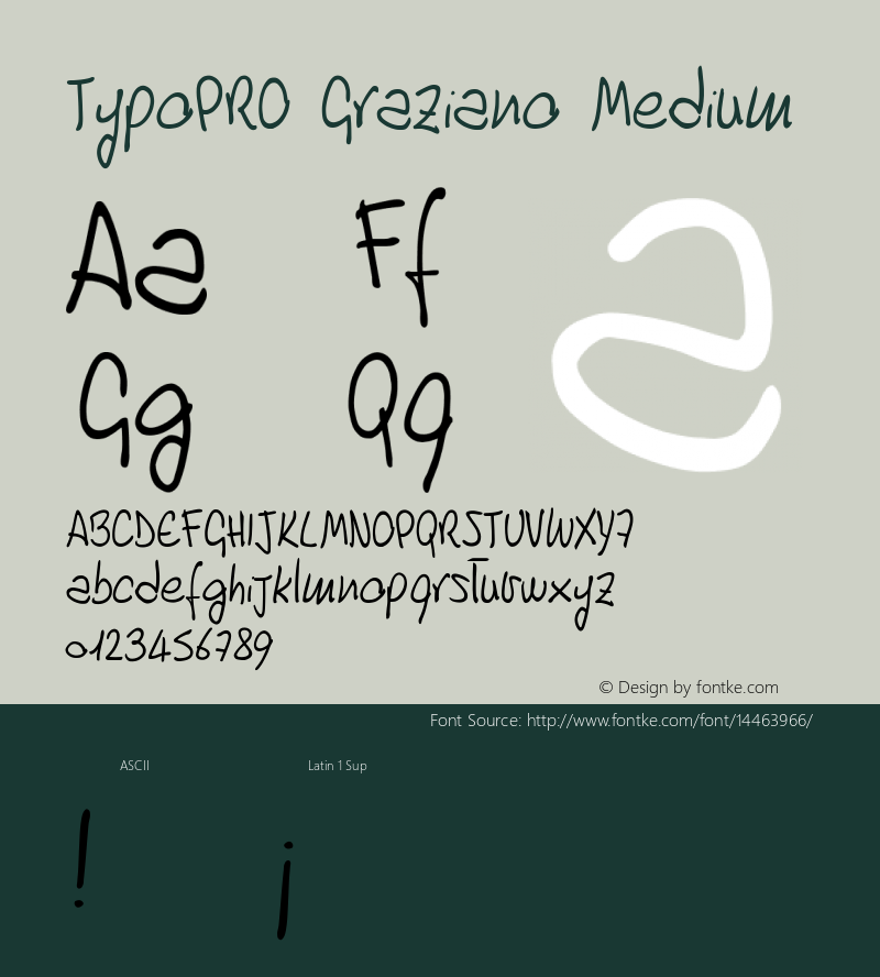 TypoPRO Graziano Medium Version 001.000 Font Sample