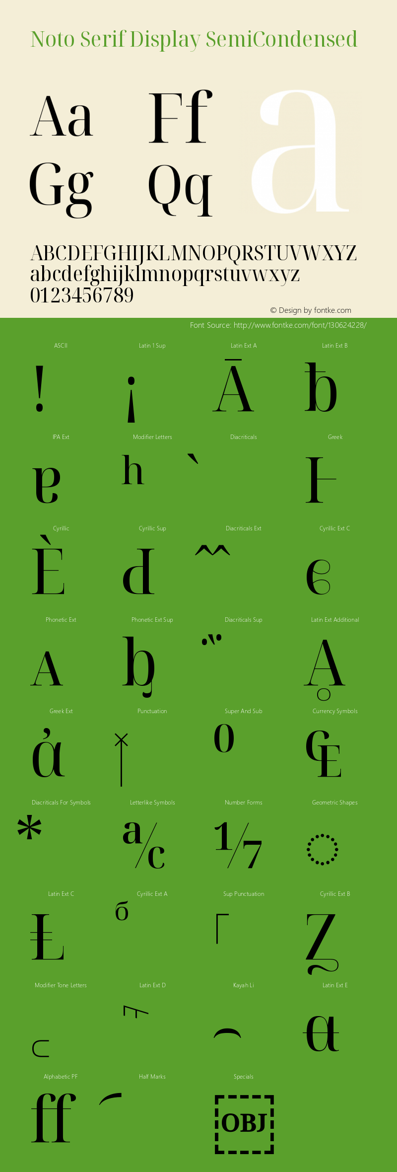 Noto Serif Display SemiCondensed Version 2.003 Font Sample