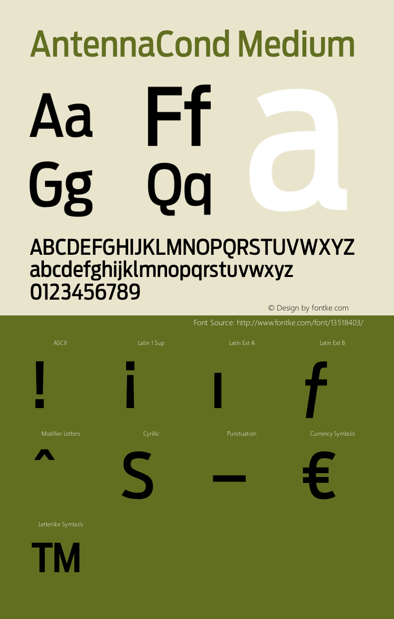 AntennaCond Medium 1.0; swf-x uazero; Font Sample