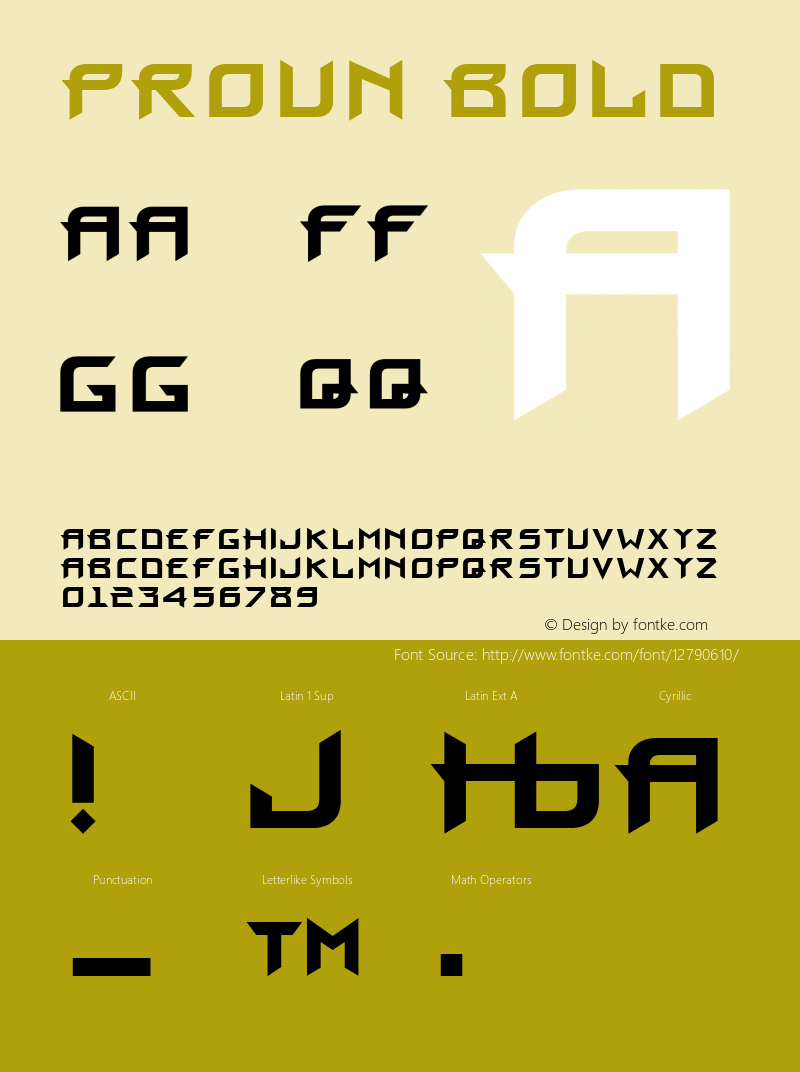 Proun Bold 1.0 Fri Dec 10 22:16:41 1993 Font Sample