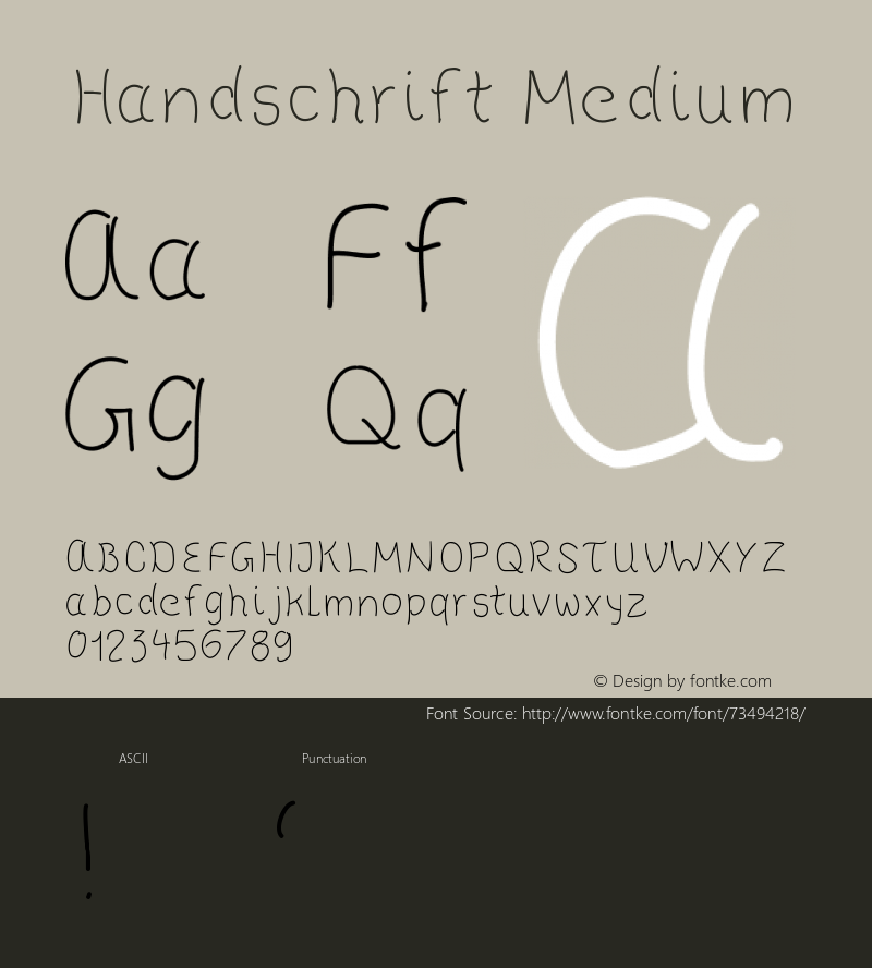 Handschrift Version 001.000 Font Sample