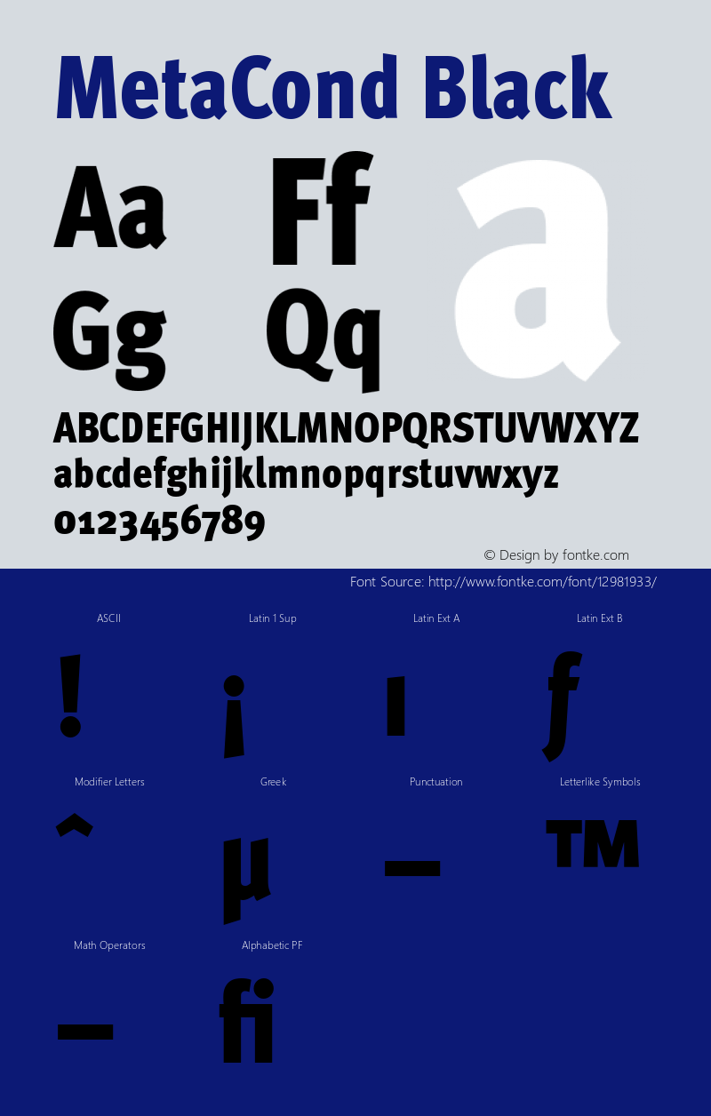 MetaCond Black 001.000 Font Sample