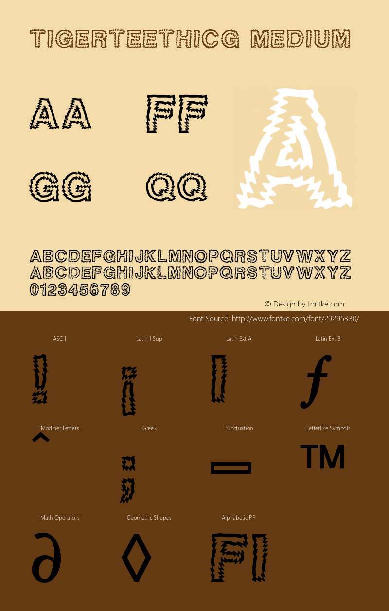 TigerteethICG Version 001.000 Font Sample