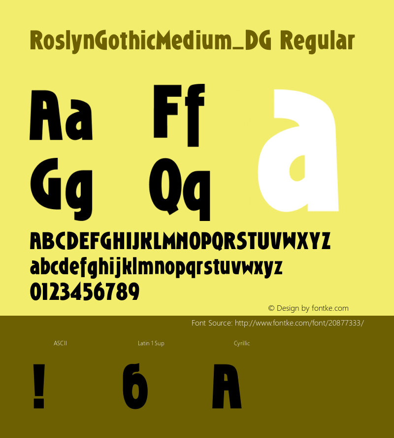 RoslynGothicMedium_DG Converted from H:\NEW\RSLB__DG.TF1 by ALLTYPE Font Sample