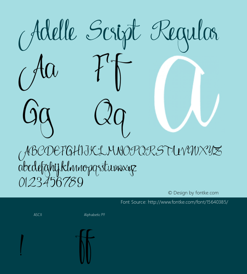 Adelle Script Regular 1.000 Font Sample