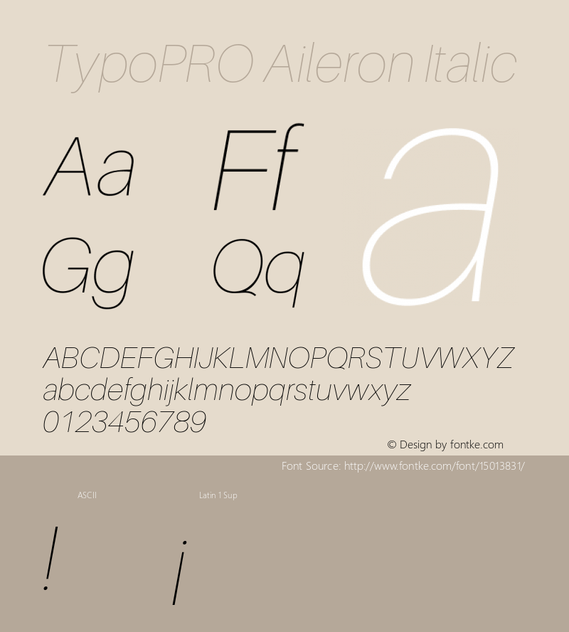 TypoPRO Aileron Italic Version 1.000;PS 001.000;hotconv 1.0.70;makeotf.lib2.5.58329 Font Sample