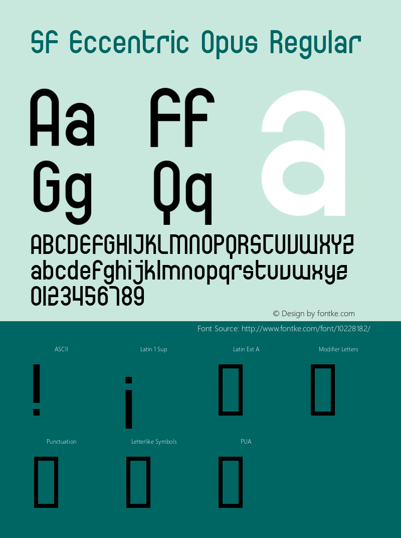 SF Eccentric Opus Regular v1.0 - Freeware Font Sample