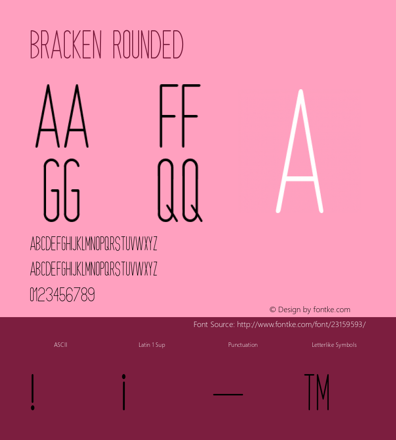 Bracken Rounded Version 1.000 Font Sample