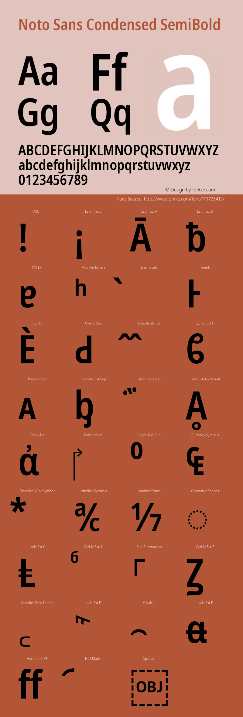 Noto Sans Condensed SemiBold Version 2.003图片样张
