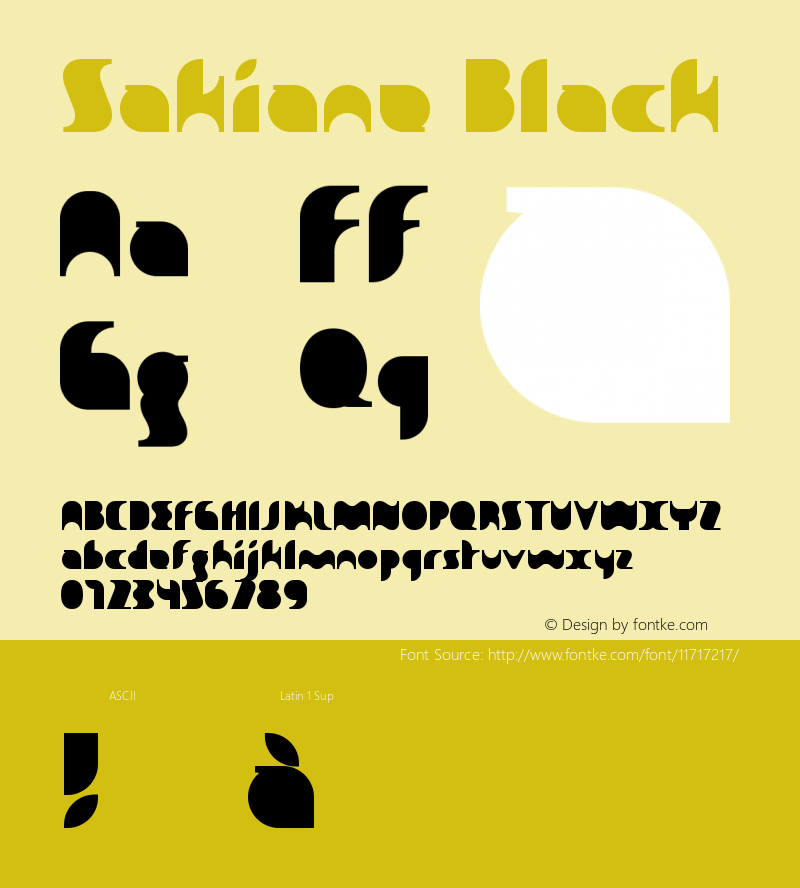 Sakiane Black Version 1.0 Font Sample