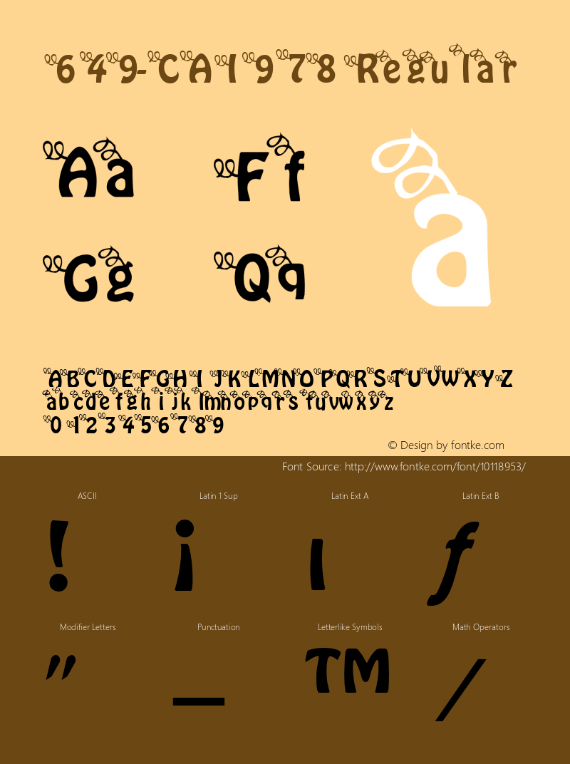 649-CAI978 Regular Version 1.00 July 6, 1932, initial release Font Sample