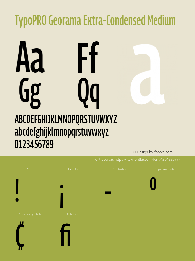 TypoPRO Georama Extra Condensed Medium Version 1.001 Font Sample
